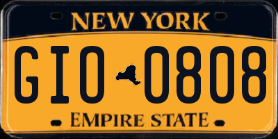 NY license plate GIO0808