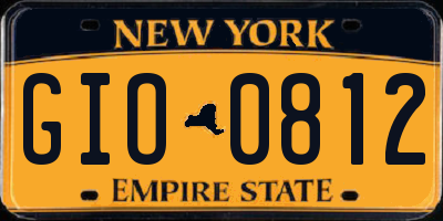 NY license plate GIO0812