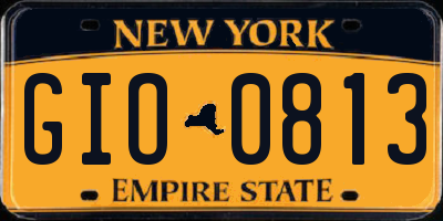 NY license plate GIO0813