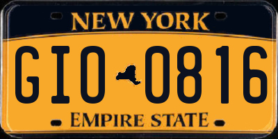 NY license plate GIO0816