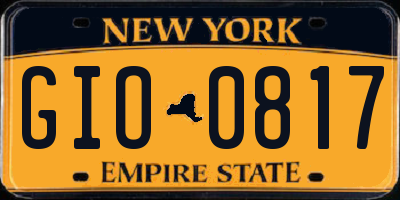 NY license plate GIO0817