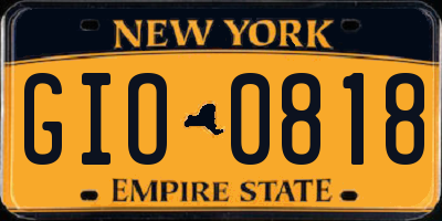 NY license plate GIO0818