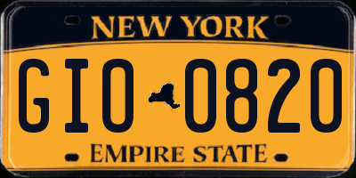 NY license plate GIO0820
