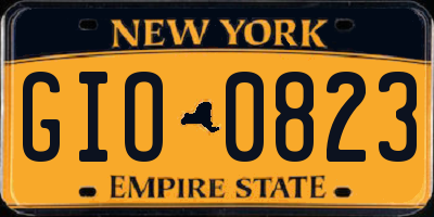 NY license plate GIO0823