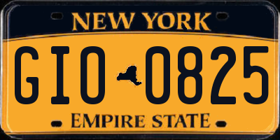 NY license plate GIO0825