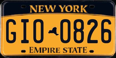 NY license plate GIO0826