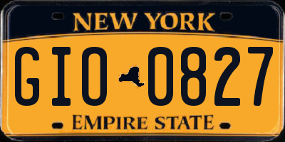 NY license plate GIO0827