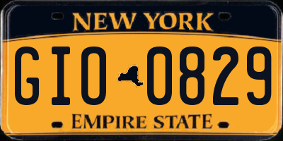 NY license plate GIO0829