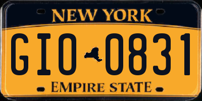 NY license plate GIO0831