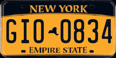 NY license plate GIO0834