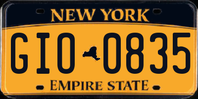 NY license plate GIO0835