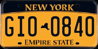 NY license plate GIO0840