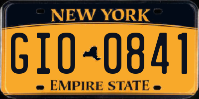 NY license plate GIO0841
