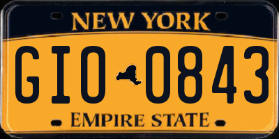 NY license plate GIO0843