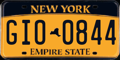NY license plate GIO0844