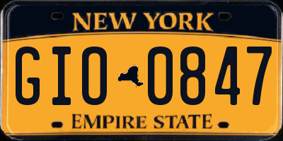 NY license plate GIO0847