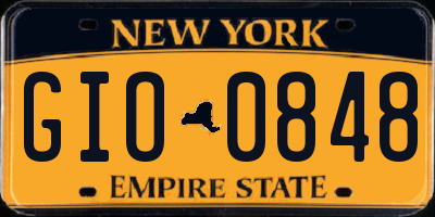 NY license plate GIO0848