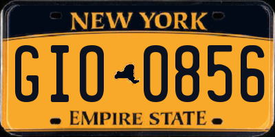NY license plate GIO0856