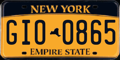 NY license plate GIO0865