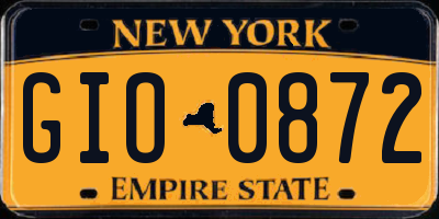 NY license plate GIO0872