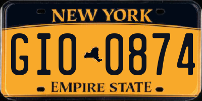 NY license plate GIO0874