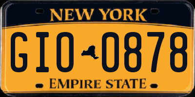 NY license plate GIO0878
