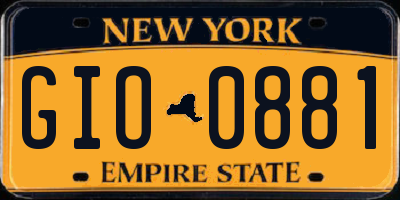 NY license plate GIO0881