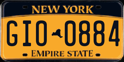 NY license plate GIO0884