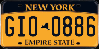 NY license plate GIO0886