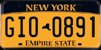 NY license plate GIO0891