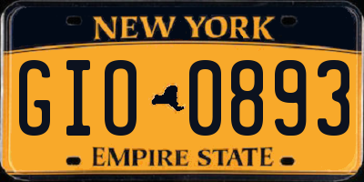 NY license plate GIO0893