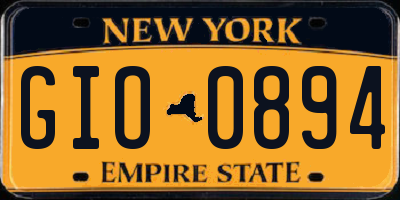NY license plate GIO0894