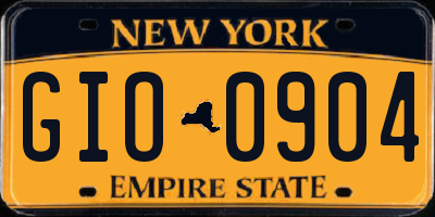 NY license plate GIO0904
