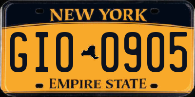 NY license plate GIO0905