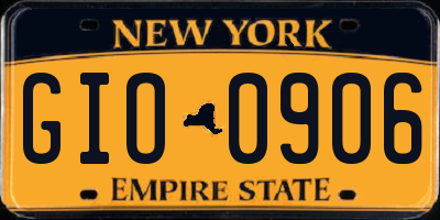 NY license plate GIO0906