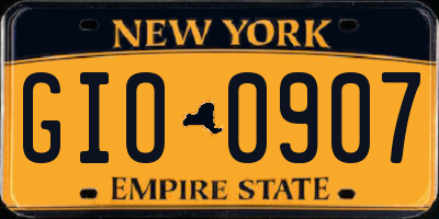 NY license plate GIO0907