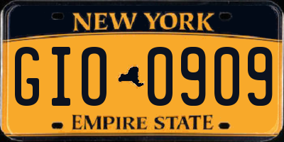 NY license plate GIO0909