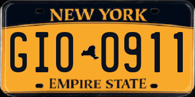 NY license plate GIO0911