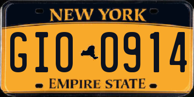 NY license plate GIO0914