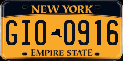 NY license plate GIO0916