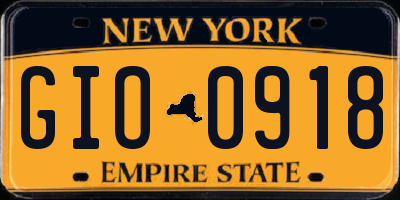 NY license plate GIO0918
