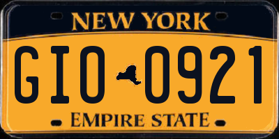 NY license plate GIO0921