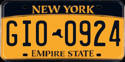 NY license plate GIO0924