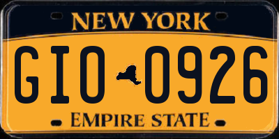 NY license plate GIO0926