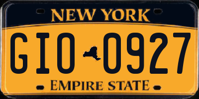 NY license plate GIO0927