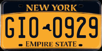 NY license plate GIO0929
