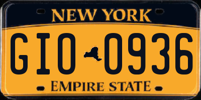 NY license plate GIO0936
