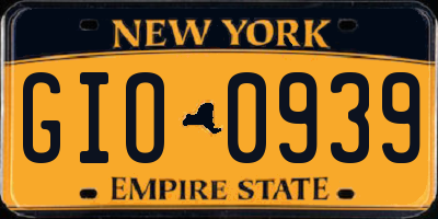 NY license plate GIO0939