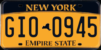 NY license plate GIO0945
