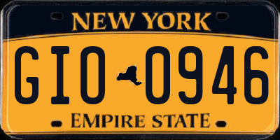 NY license plate GIO0946